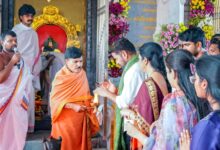 Telangana Chief Minister A Revanth Reddy at Lord Anjaneya Swamy Temple in Kondareddipalle